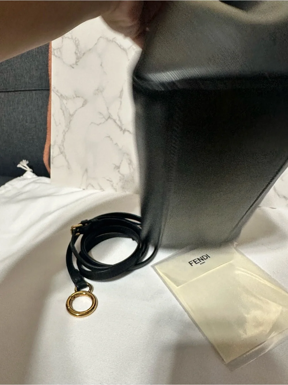 FENDI ❤️🌟PEEKABOO MINI BLACK CALF LEATHER ⭐️ - Picture 6 of 15